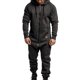 thumbnail image 1 of Men Onesie All In One Hoodie Zip Up Jumpsuit Winter Casual Hooded Romper Playsuit, 1 of 4