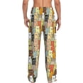 thumbnail image 3 of Colorful Graphic Kittens Men's Pajama Pants Soft Breathable Sleep Lounge Pants With Pockets, Elastic Waist PJS Bottoms For Nightwear & Home 3X-Large, 3 of 6