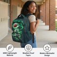 thumbnail image 4 of HELLHERO Custom Football Green Lightning Kawaii School Backpack with Multi Pocket Padded Casual Daypack, Breathable 17 Inch Kids Backpack for Daily Use Back to School, 4 of 8