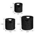 thumbnail image 3 of happimess BSK2011C-3SET Avery Bohemian Cottage Handwoven Hyacinth Cylinder Nesting Baskets with Handles, Black (Set of 3), 3 of 6
