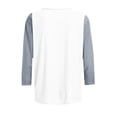 thumbnail image 4 of ABSUYY Womens Gray Color Block Raglan Tee 3/4 Sleeve Henley Top Casual Baseball Shirt,Size 2XL, 4 of 6
