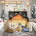 thumbnail image 4 of PAPROOS Fireplace TV Stand for 65 Inch TV, Modern Farmhouse TV Cabinet with 23'' Electric Fireplace, Entertainment Center Television Console Table for Living Room, Black+Brown, 4 of 9