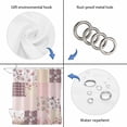 thumbnail image 4 of Boho Spring Floral Shower Curtain, Waterproof Shower Curtains for Bathroom, Vintage Flowers Patchwork Plaid Pink Washable Fabric Bathtub Curtain Set Bath Decor with 12 Hooks Long 72"x84", 4 of 8