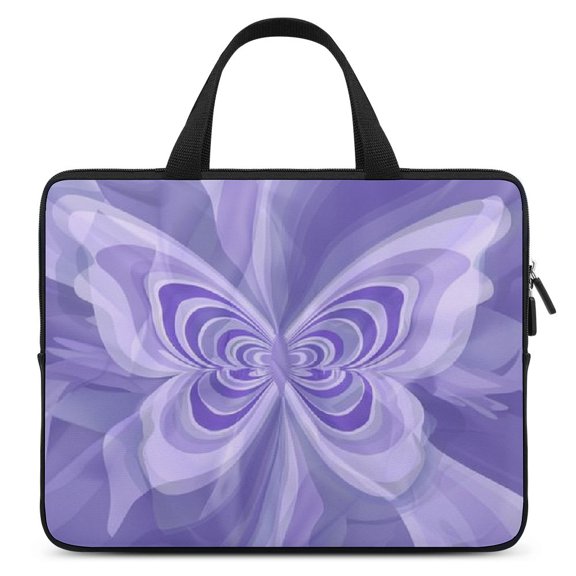 JRXY Butterfly Purple Abstract Design Laptop Handle Bag Diving Fabric Computer Protect Case Soft Carrying Travel Case 10inch