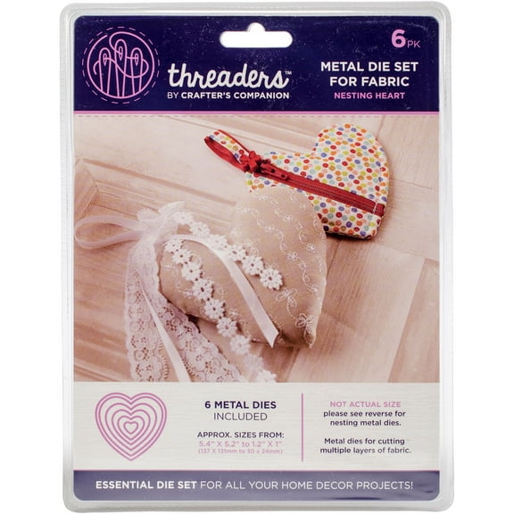 Threaders Nesting Heart Dies for Fabric: 6 Pack