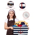thumbnail image 4 of 2 Pack Large Storage Baskets Bins Navy Blue Striped Collapsible Storage Box Laundry Organizer for Closet Shelf Nursery Kids Bedroom Red Beach Nautical Anchor Ocean Coastal, 4 of 7