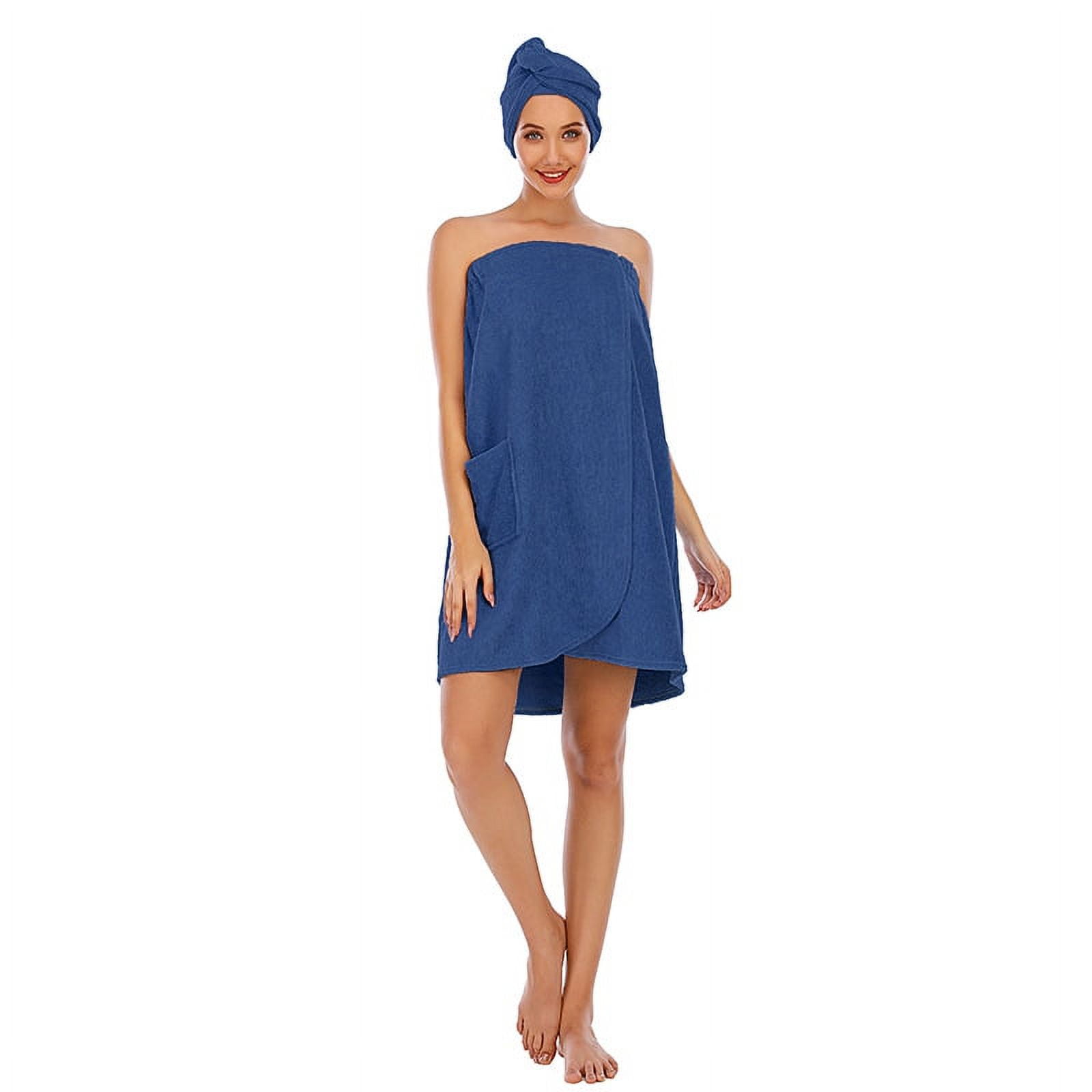 Eternatastic Womens Bath Shower Wrap Body Towel Terry Cloth Spa Bath Towel Wrap with Adjustable Closure