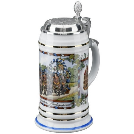 Hofbrauhaus Munchen Munich Horse Team Porcelain German Beer Stein