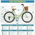 thumbnail image 4 of FICISOG 7 Speed Womens Bike with Rattan Basket & Lock, 24/26 inch Beach Cruiser Bike for Women, Womens Commuter Bicycle Lightweight City Bikes for Adults Ladies, 4 of 8