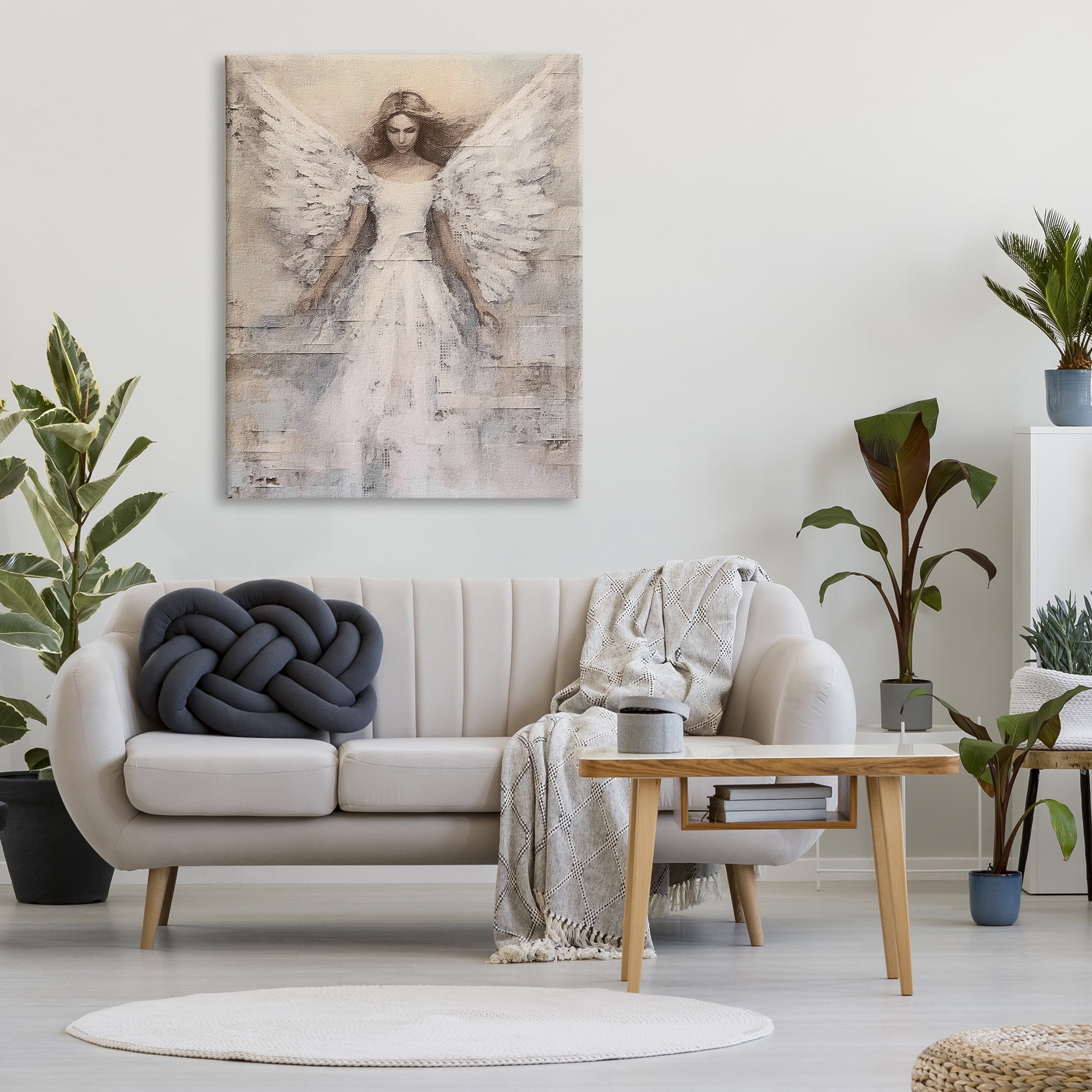 Stupell Industries Spiritual Abstract Angel Abstract Painting Gallery Wrapped Canvas Art Print Wall Art, 36 x 48