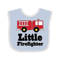Inktastic Little Firefighter Fire Engine Boys or Girls Baby Bib