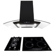 thumbnail image 1 of Tricombo para cocina con parrilla de inducción, campana de isla y parrilla de gas Supra Tricombo Supra en color negro, 1 of 8