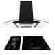 thumbnail image 1 of Tricombo para cocina con parrilla de inducción, campana de isla y parrilla de gas Supra Tricombo Supra en color negro, 1 of 8
