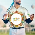 thumbnail image 6 of Balery World Travel3 Baseball Jersey for Men Casual Button Down Shirts Short Sleeve Active Team Sports Uniform-3X-Large, 6 of 9