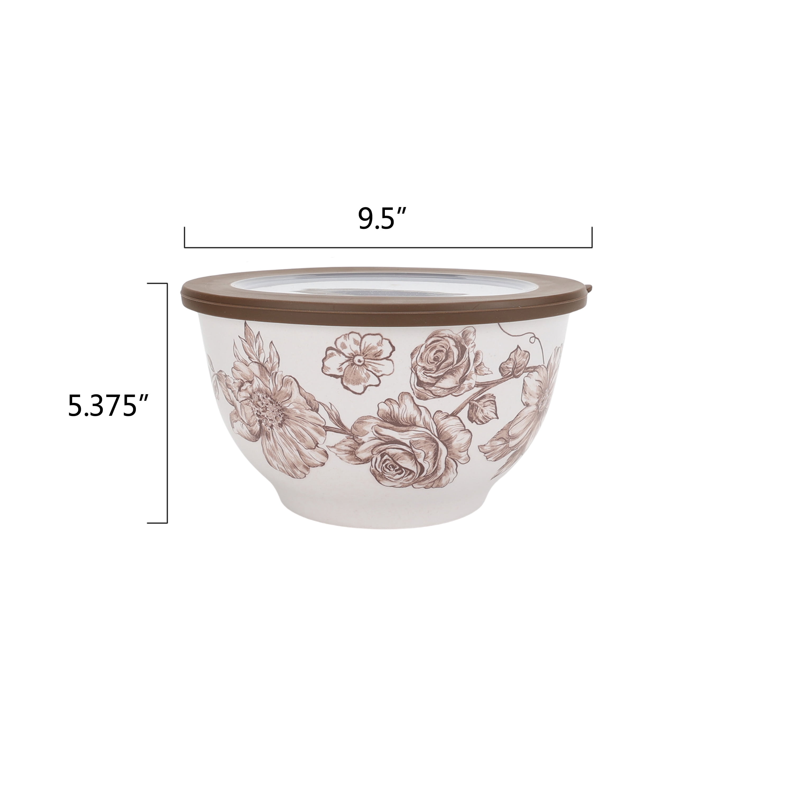 The Pioneer Woman Agatha Brown Bamboo Melamine 10-Piece Nesting Mixing Bowl Set