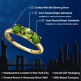 thumbnail image 2 of Gem Stone King 18K Yellow Gold Plated Silver Green Peridot and Green Chrome Diopside Engagement Ring for Women | 1.55 Cttw | Round 5MM | Gemstone August Birthstone | Size 5, 2 of 6