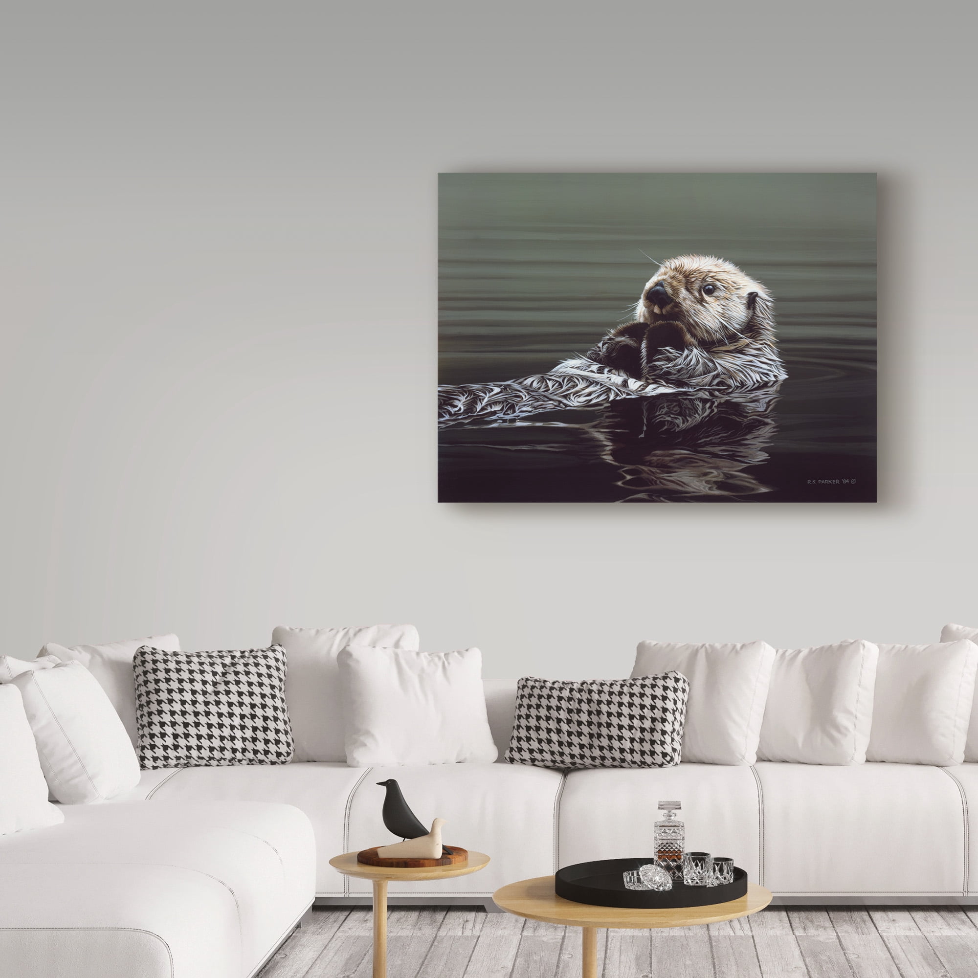Trademark Fine Art 'Just Resting Sea Otter' Canvas Art by Ron Parker