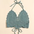 thumbnail image 1 of Parte superior de bikini Nikou de punto sujetador de crochet atado para playa de verano, 1 of 5