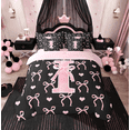 thumbnail image 3 of Feelyou Cartoon Bow-tie Bedding Comforter Set 7pcs, Initial Letter I Queen Bedding Sets, Kawaii Princess Queen Sheet Sets, Microfiber Room Decor, 3 of 8
