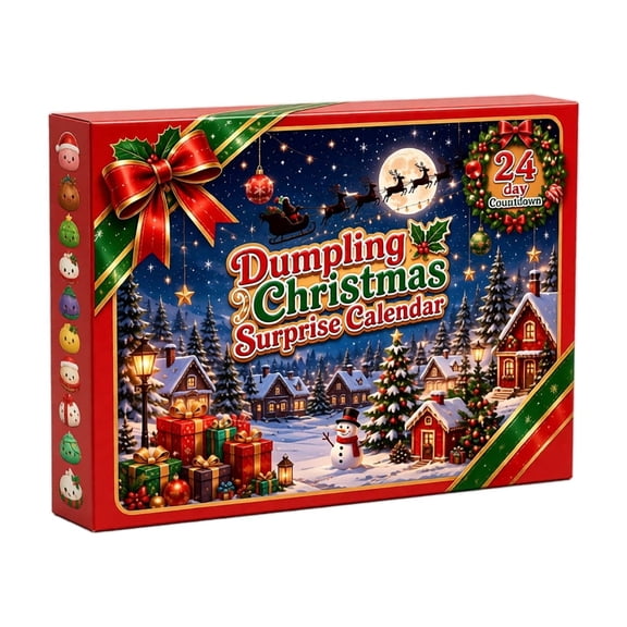 Christmas Dumpling Squishies Advent Calendar 2026, 24 Days of Cute Squishies Countdown Calendar Box