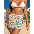 thumbnail image 6 of LMLYSoH Women Bikini Cover up Skirt Summer Crochet Floral Cutout Swimsuit Bottom Cover up for Beach Swimwear Bathing Suit, 6 of 8