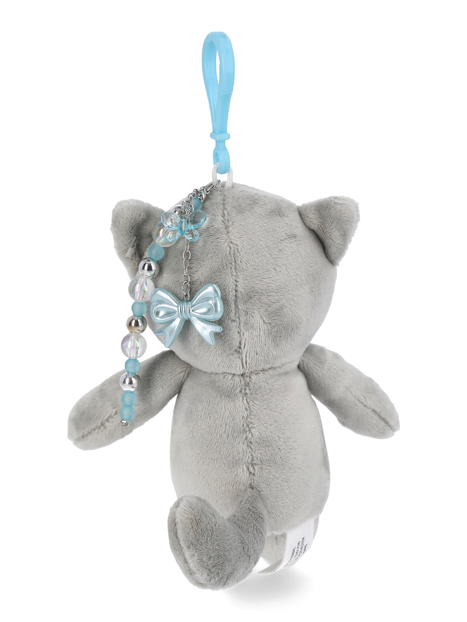 Wonder Nation Cat Plush Keychain, Gray - Walmart.com