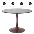 thumbnail image 6 of LeisureMod Bristol 31" Round Dining Table with Sintered Stone Top and Walnut Steel Pedestal Base for Modern Kitchen and Dining Room, 6 of 7