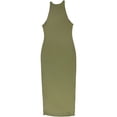 thumbnail image 2 of I-N-C Womens Ribbed Bodycon Dress olive M, 2 of 2