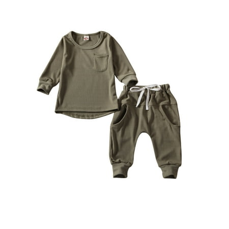 

Yejaeka 2Pcs Toddler Baby Boys Girls Cotton Clothes Pullovers Tops Pants Tracksuit Outfits