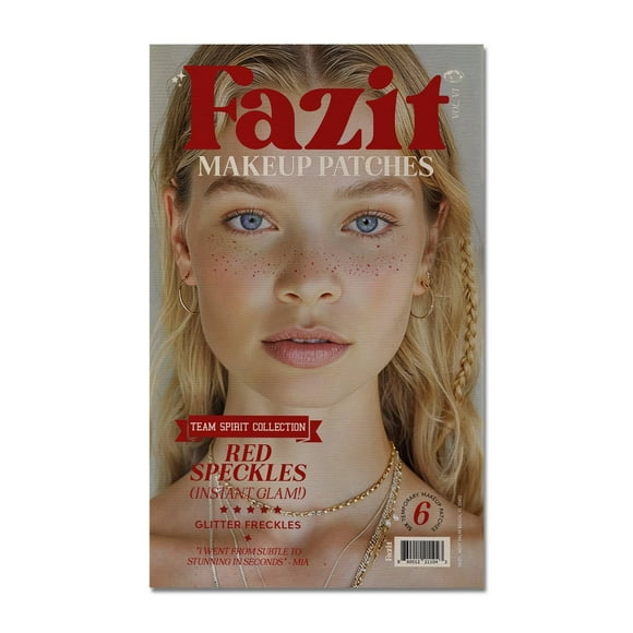 Fazit Temporary Tattoo Red Freckles - Face Makeup Patches - Red Sparkle Freckles - Waterproof Red Freckle Temporary Tattoo - Temporary Face Red Speckles For Women - 6 count