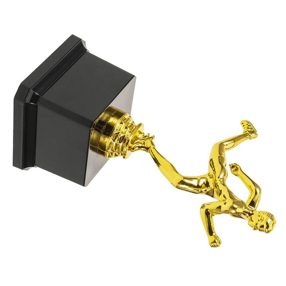 Tineasur 1Pcs Competition Trophy Plastic Golden Runner Shape Decorative Design for Awards Ceremony