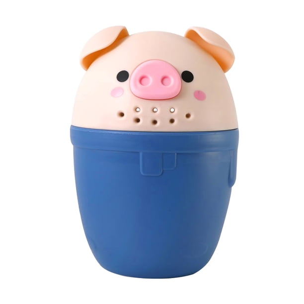 Maceta de ducha de dibujos animados para bebé, taza para la cabeza, ducha para bebés, taza para el cabello, accesorio de baño, azul