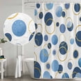 thumbnail image 5 of Blue Polka Dots Shower Curtain, Waterproof Shower Curtains for Bathroom, Modern Abstract Art Washable Fabric Bathtub Curtain Set Bath Decor with 12 Hooks Extra Long 72"x96", 5 of 8