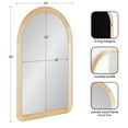 thumbnail image 3 of Kate and Laurel Dessa Modern Arched Wooden Wall Mirror, 24 x 36, Natural, Contemporary Bathroom Vanity Mirror with Chunky Rounded Profile and Solid Poplar Wood Frame, 3 of 8