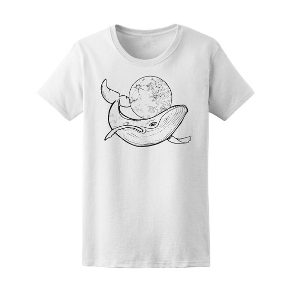 Drawing Whale And A Moon Tee Men's -Image by Shutterstock