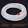 thumbnail image 3 of Unique Bargains 22.97ft x 0.39inch Ceramic Fiber Rope, Square Braided Rope High-Temperature Gasket Seal for Boiler Furnace Oven Kiln Casting, White, 3 of 5