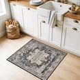 thumbnail image 5 of General 2x2 Washable Bathroom Area Rug, Non-Slip Vintage Oriental Low Pile Carpet, Soft Floor Mat for Entryway, Kitchen Sink, Laundry Room,Stain Resistant Home Decor Mat for Small Space 24x24 Black, 5 of 17
