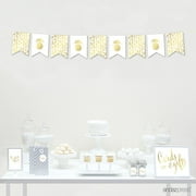 Gold Ink Pineapple Party, Graphics Approx. 7-Feet Hanging Pennant Party Banner with String