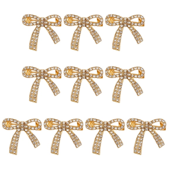 10Pcs Brooch Pins Dangling Ribbon Knot Lapel Pins Vintage Crystals Mini Bowknot Brooches for Women Wedding Fashion Jewelry Clothes Hats Accessories