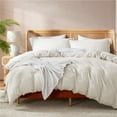 thumbnail image 4 of Nestl  Ultra Soft Double Brushed Microfiber Duvet Cover Set with Button Closure Off White Queen 3 Piece, 4 of 5