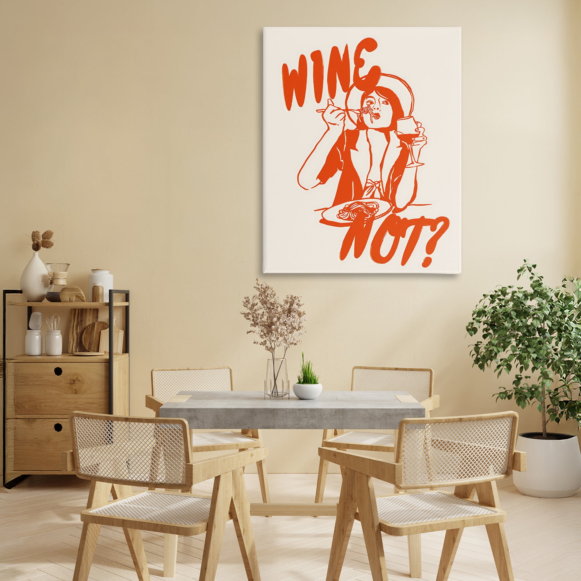 Stupell Industries Wine Not Retro Meal Time Canvas Wall Art, design by The Prints Vibe