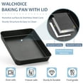 thumbnail image 5 of Walchoice Baking Pan with Lid Set of 2, 12.4 x 9.7 x 2 inch Stainless Steel Rectangular Cake Pan Set with Covers, Nonstick Deep Bakeware for Baking, 5 of 7