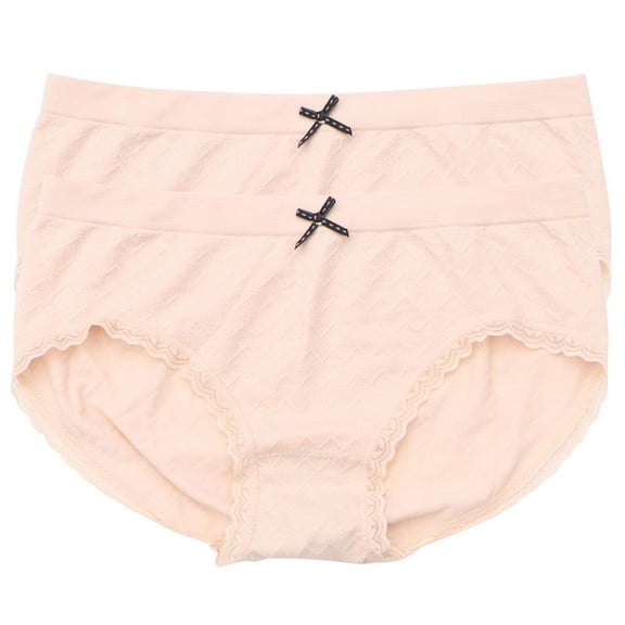 LOLIPPYY 2Pcs Underpant Pink Cotton Nylon Stretchy Briefs Elastic Waist Comfortable Wear