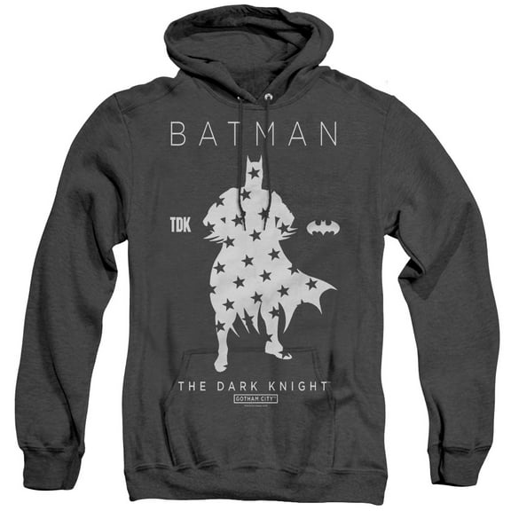 Batman Star Silhouette Adult Heather Hoodie Sweatshirt Black