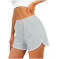 thumbnail image 2 of Riecok Sport Shorts for Women Elastic Waist Summer Shorts Breathable Versatile Workout Clothes with Pockets Gray L, 2 of 6
