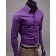 thumbnail image 1 of Camisa de manga larga para hombre, color caramelo, ajustada, para hombre, color morado, XL, 1 of 2