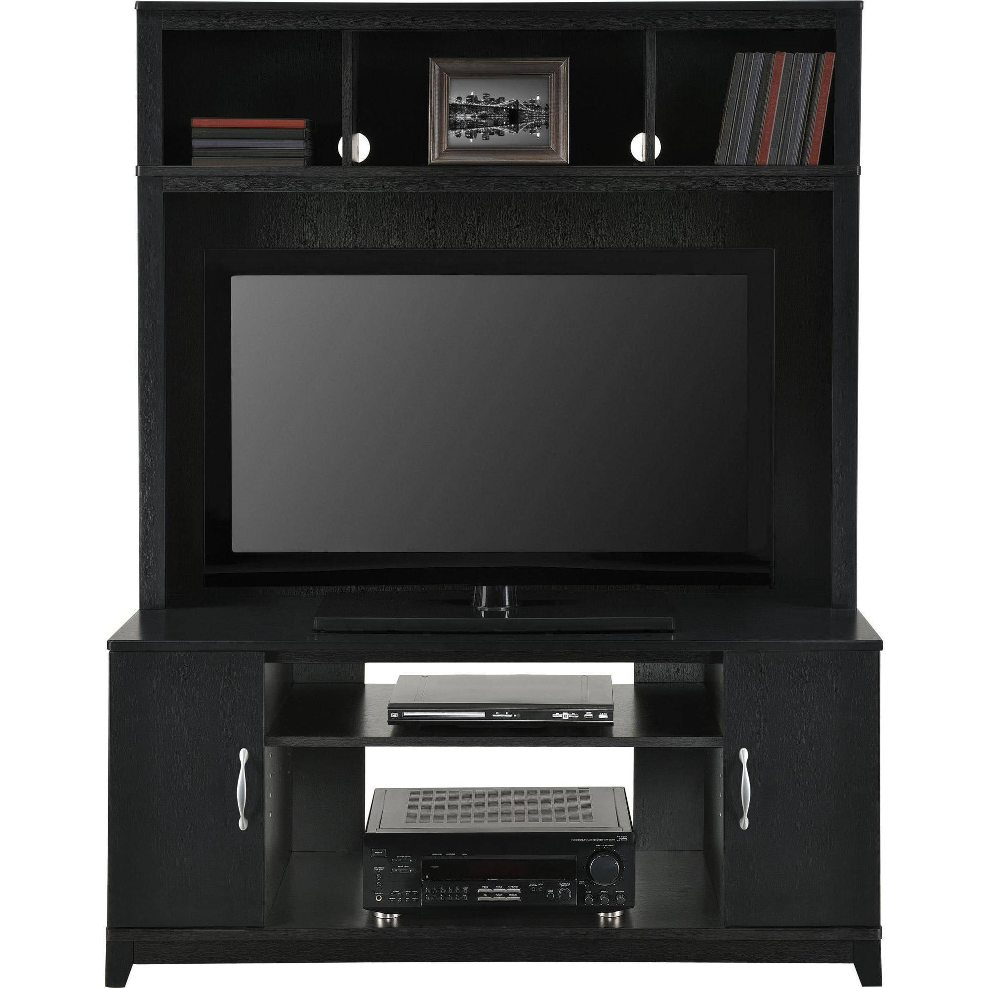 Black Entertainment Center Wall Unit ameriwood home woodland entertainment console, black - walmart Black Entertainment Center Wall Unit ameriwood home woodland entertainment console, black - walmart