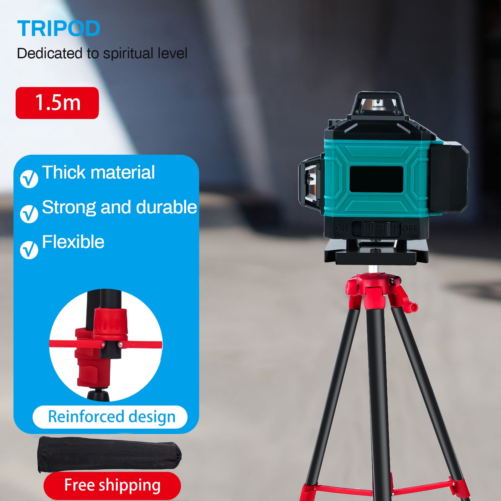 Victool 1.5M Tripod Level Stand for Leveling Laser Level Measurement Tool ,5/8" Thread