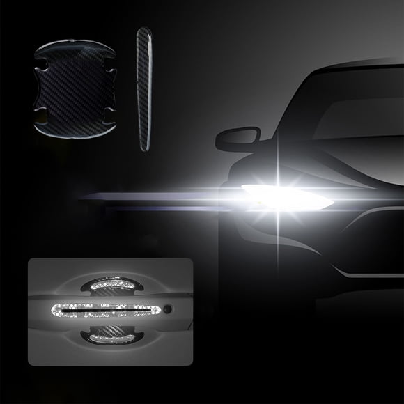 EGNMCR Car Door Handle Protection Film Reflective Invisible Door Bowl Protection Sticker Carbon Fiber Door Handle Sticker Paint Scratch Sticker auto Door Reflections