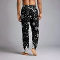 thumbnail image 4 of Fabrcox Christmas Mens Slim Fit Pajamas Bottoms Tree Snowflake Reindeer Printed Loose Fit Lounge Bottoms Casual Baggy Comfy Loose Sleepwear Pj Pants, Black XL, 4 of 6